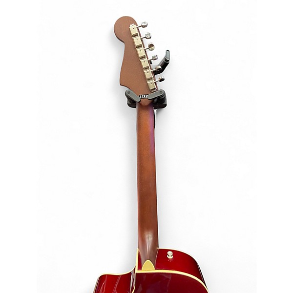 Used Fender Newporter Player Candy Apple Red Acoustic Electric Guitar