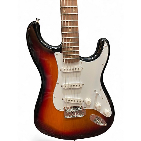 Used Squier Deluxe Stratocaster 2 Color Sunburst Solid Body Electric Guitar