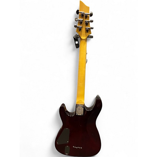 Used Schecter Guitar Research Hellraiser Deluxe Crimson Red Trans Solid Body Electric Guitar