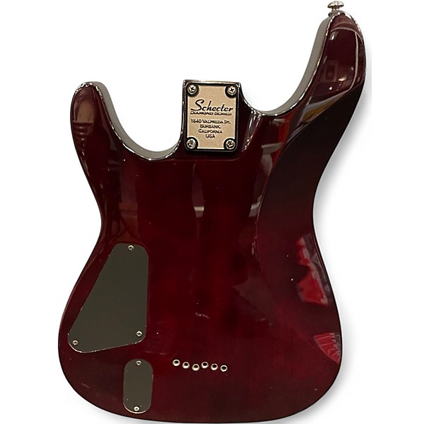 Used Schecter Guitar Research Hellraiser Deluxe Crimson Red Trans Solid Body Electric Guitar