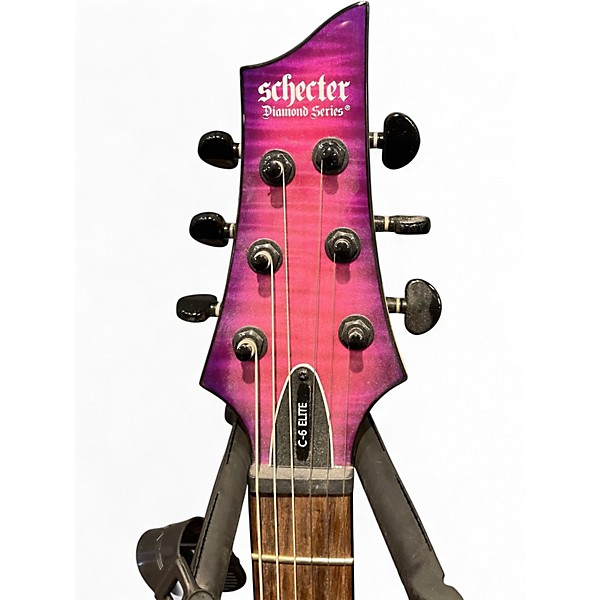 Used Schecter Guitar Research Diamond Series PT Atomic Pink Solid Body Electric Guitar