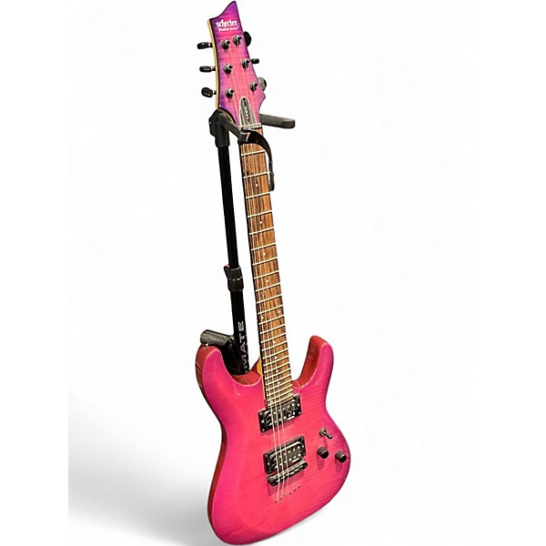 Used Schecter Guitar Research Diamond Series PT Atomic Pink Solid Body Electric Guitar