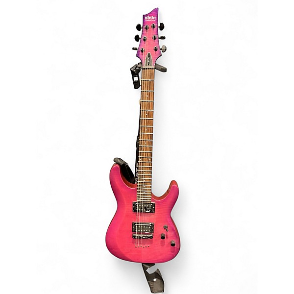 Used Schecter Guitar Research Diamond Series PT Atomic Pink Solid Body Electric Guitar
