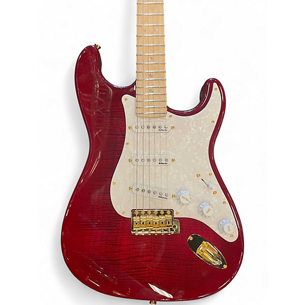 Used Fender Richie Kotzen Signature Stratocaster Transparent Red Solid Body Electric Guitar