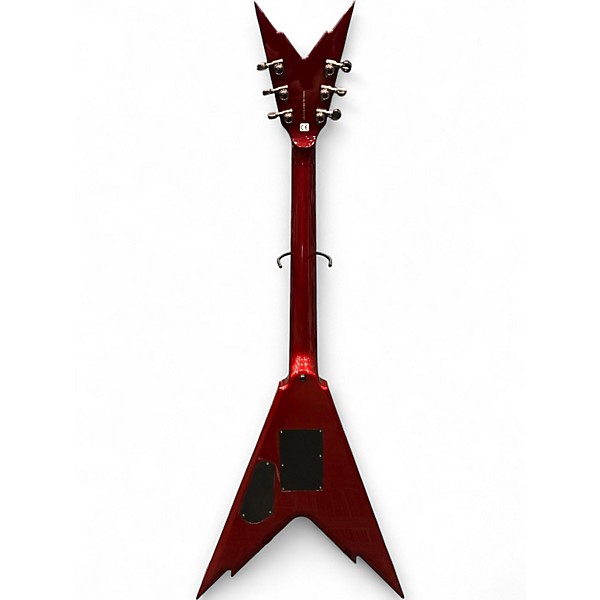 Used Dean Dime Razorback V Chrome Red Metallic Solid Body Electric Guitar