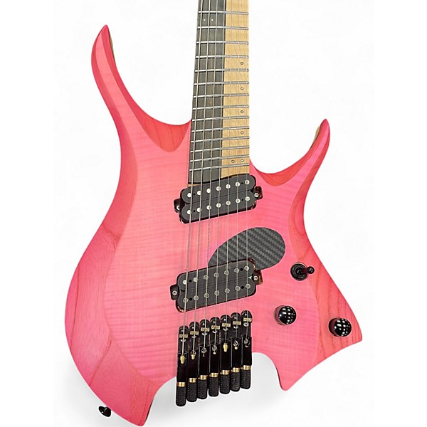 Used Nk Headless 7 Pink Solid Body Electric Guitar