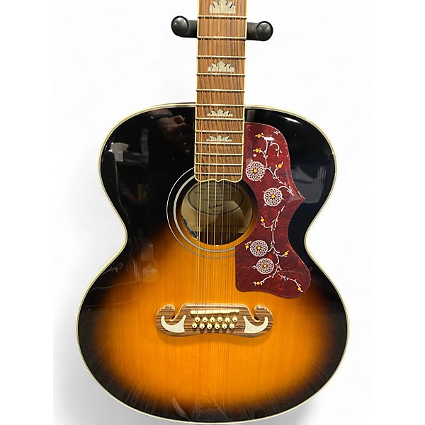 Used Epiphone J-200 2 Color Sunburst 12 String Acoustic Guitar