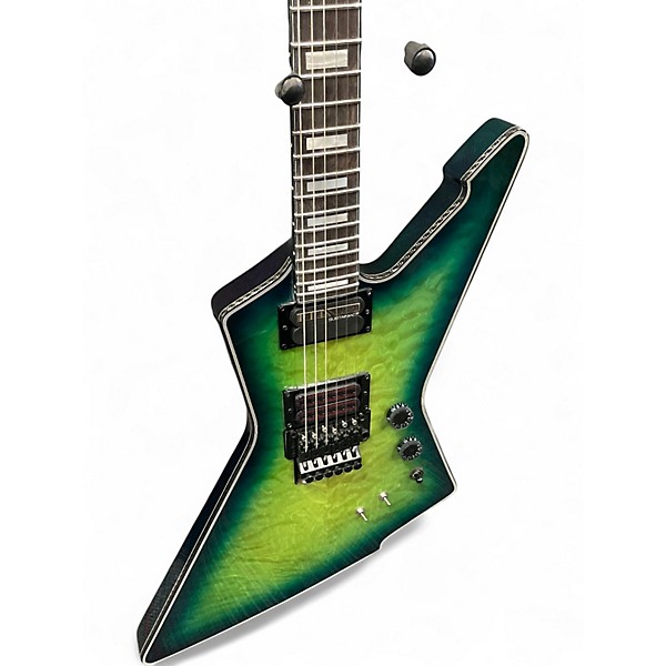 Used Schecter Guitar Research E-1 FRS Green Burst Solid Body Electric Guitar