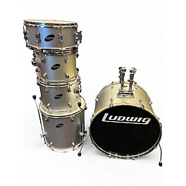 Used Ludwig 5 Piece Accent Combo Silver Drum Kit