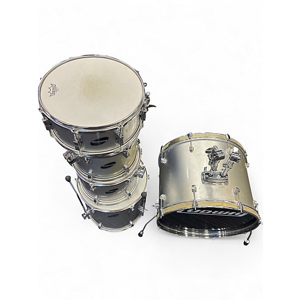 Used Ludwig 5 Piece Accent Combo Silver Drum Kit
