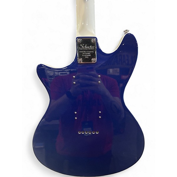 Used Schecter Guitar Research diamond series tsh-1 blue and white Solid Body Electric Guitar