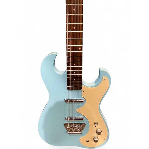 Used Silvertone 1449 Daphne Blue Solid Body Electric Guitar