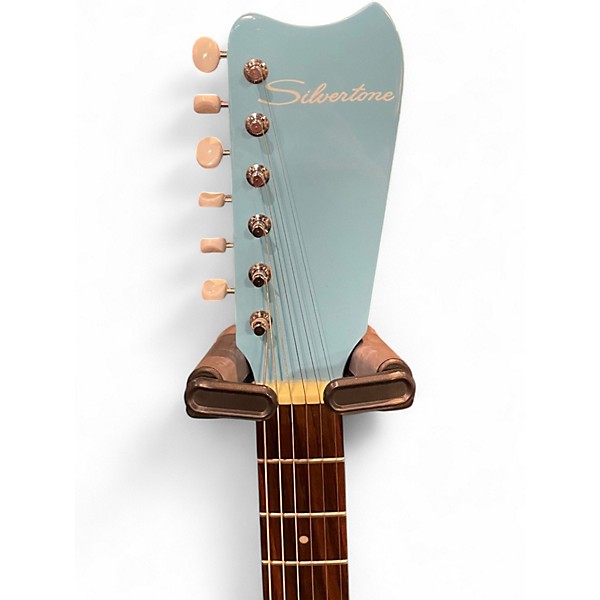 Used Silvertone 1449 Daphne Blue Solid Body Electric Guitar
