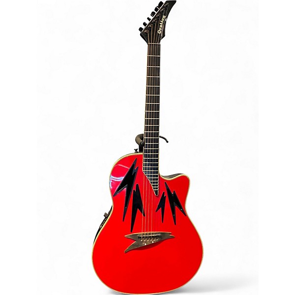 Used Ovation Thunderbolt TB-01 Red Acoustic Electric Guitar