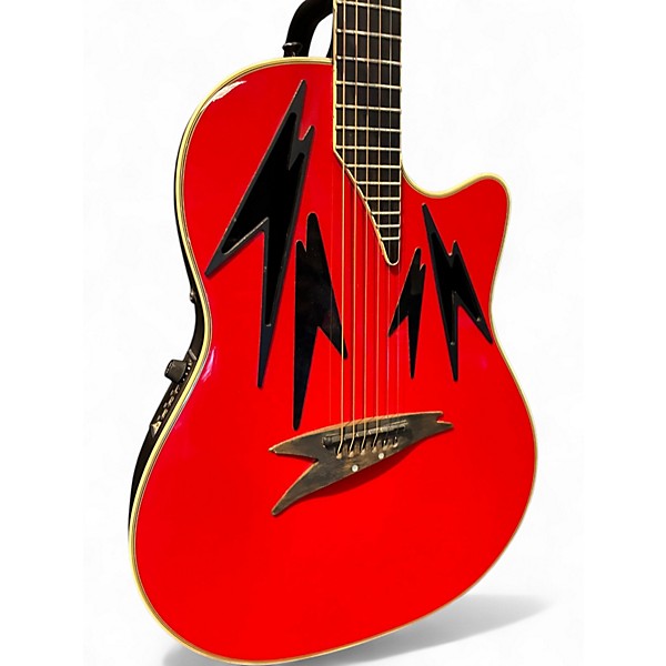 Used Ovation Thunderbolt TB-01 Red Acoustic Electric Guitar