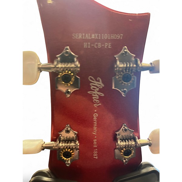 Used Hofner Ignition Club Metallic Red Electric Bass Guitar