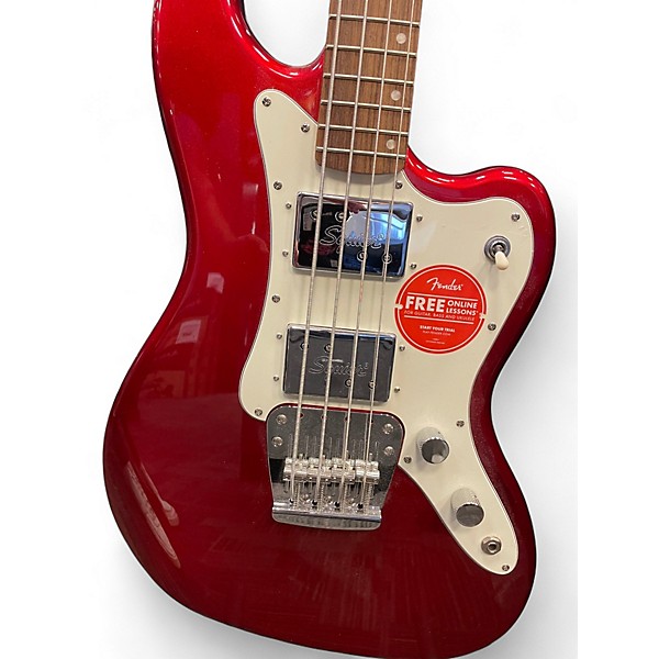 Used Squier Paranormal rascal bass Candy Apple Red Electric Bass Guitar