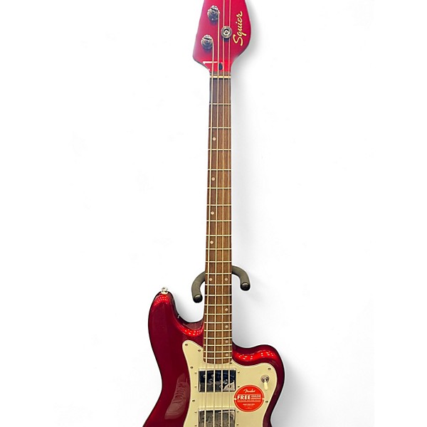 Used Squier Paranormal rascal bass Candy Apple Red Electric Bass Guitar