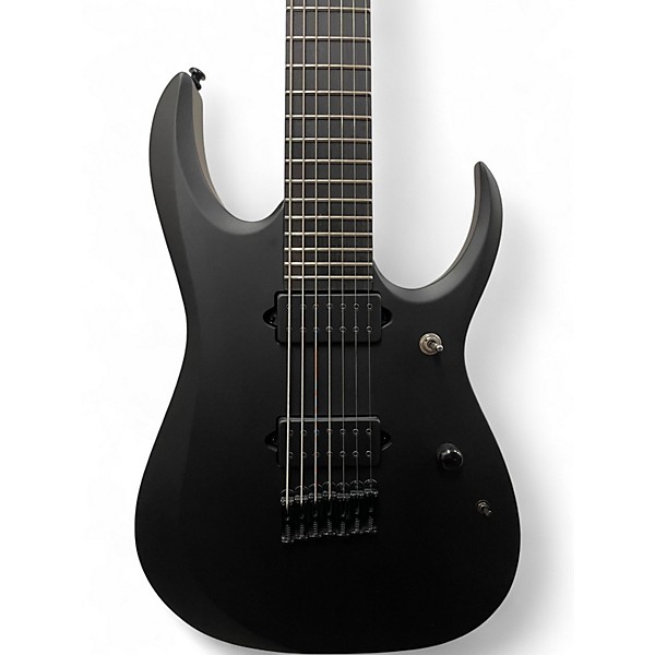 Used Ibanez RGDRB71 Iron Label 7 String Satin Black Solid Body Electric Guitar