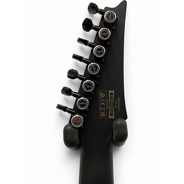 Used Ibanez RGDRB71 Iron Label 7 String Satin Black Solid Body Electric Guitar