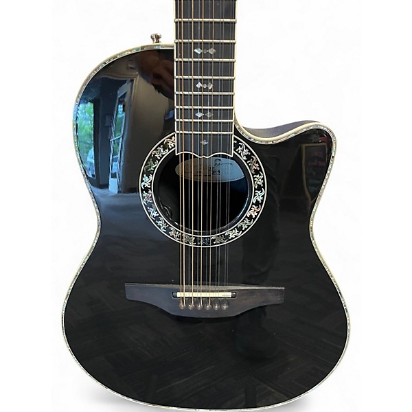 Vintage 1990s Takamine 6759 Black 12 String Acoustic Electric Guitar