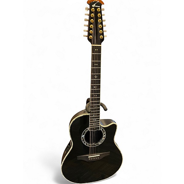 Vintage 1990s Takamine 6759 Black 12 String Acoustic Electric Guitar