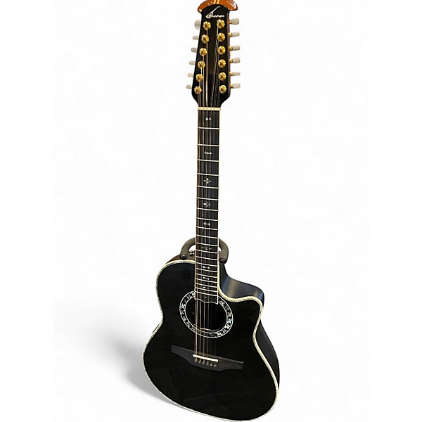 Vintage 1990s Takamine 6759 Black 12 String Acoustic Electric Guitar