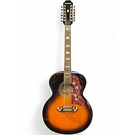 Used 1998 Epiphone EJ 212 ES 2 Tone Sunburst 12 String Acoustic Guitar