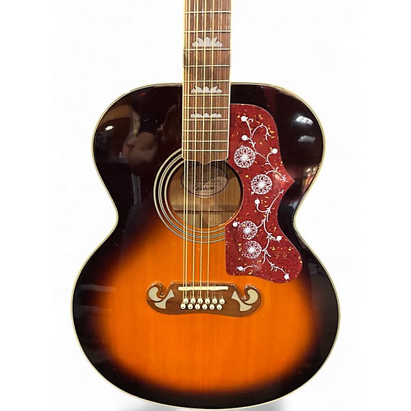 Used 1998 Epiphone EJ 212 ES 2 Tone Sunburst 12 String Acoustic Guitar