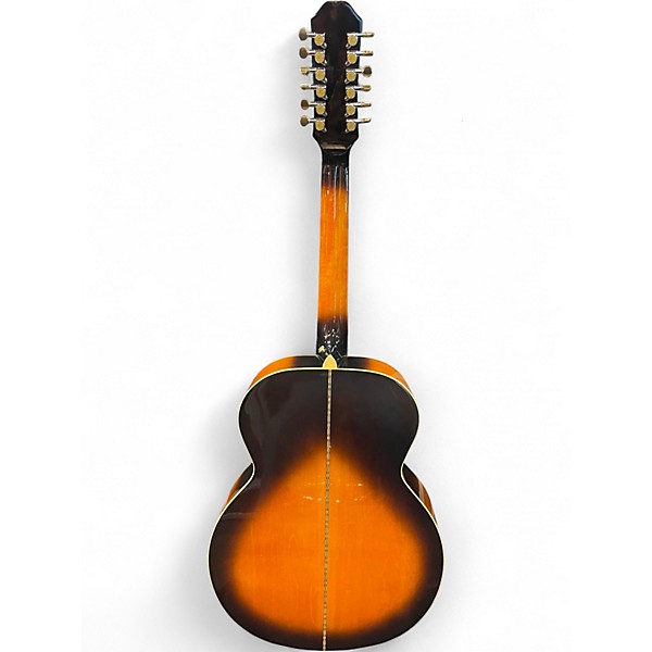 Used 1998 Epiphone EJ 212 ES 2 Tone Sunburst 12 String Acoustic Guitar