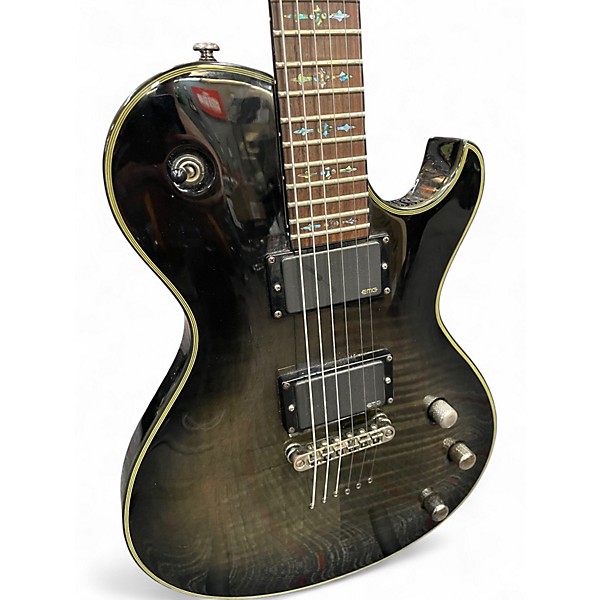 Used Schecter Guitar Research Solo 2 CUSTOM Trans Black Solid Body Electric Guitar