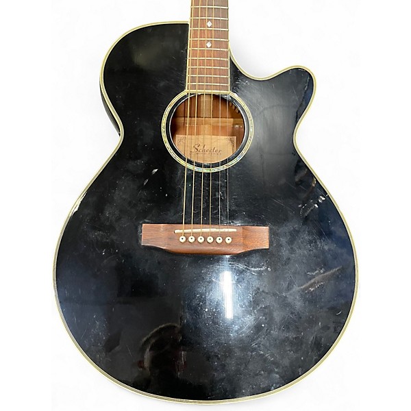 Used Schecter Guitar Research SW2000 Black Acoustic Electric Guitar