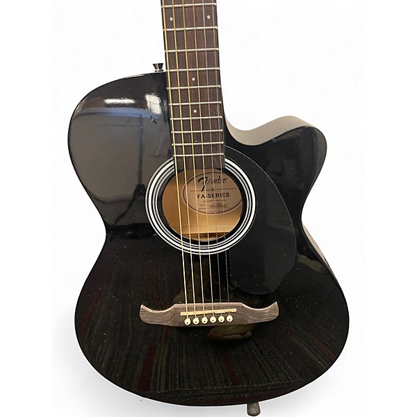 Used Fender FA135CE Concert Black Acoustic Electric Guitar