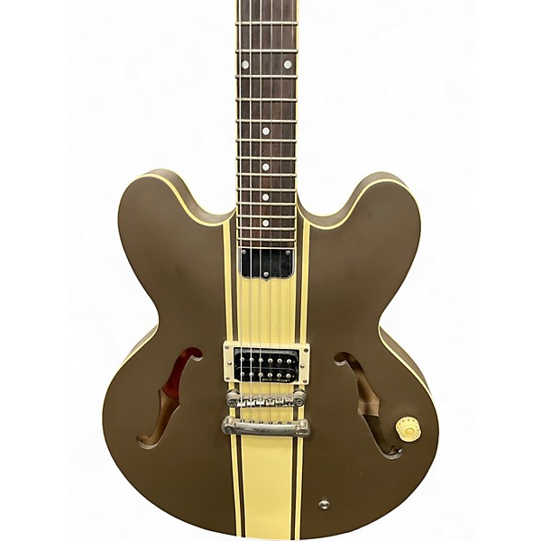 Used Epiphone TOM DELONGE BROWN STRIPE OLIVE Hollow Body Electric Guitar
