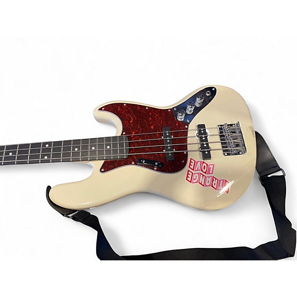 Used Donner standard bass WHITE Electric Bass Guitar