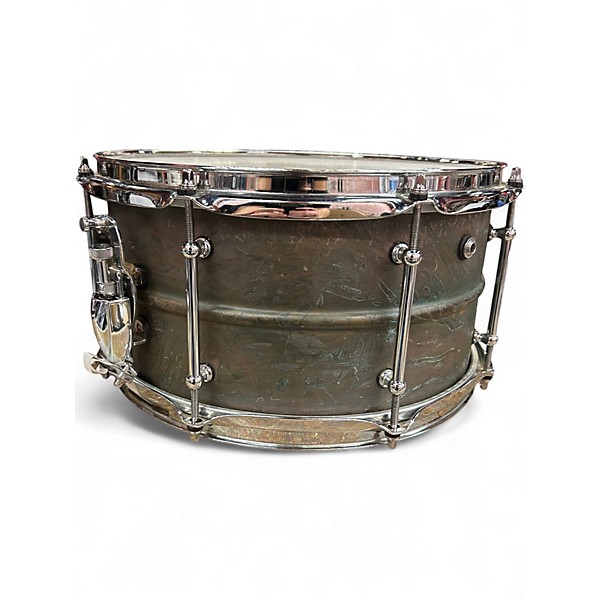 Used Pork Pie 13in Brass Snare Blue Drum