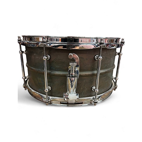 Used Pork Pie 13in Brass Snare Blue Drum
