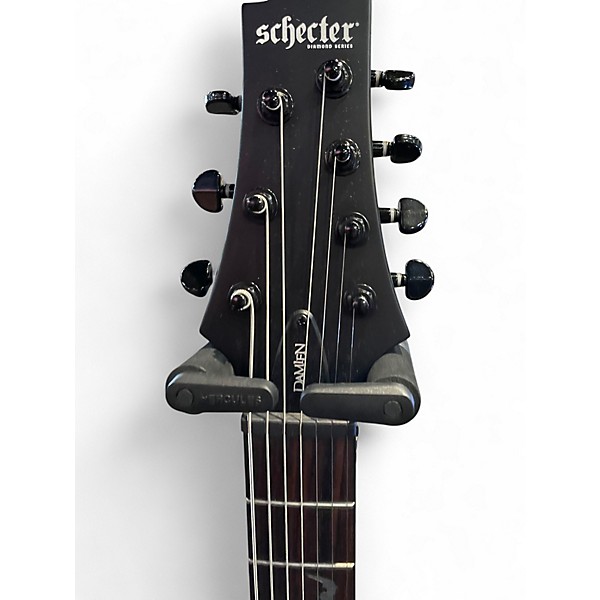 Used Schecter Guitar Research Damien 7 String Black Solid Body Electric Guitar