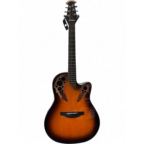 Used Ovation CE44 1 G Orange Acoustic Electric Guitar