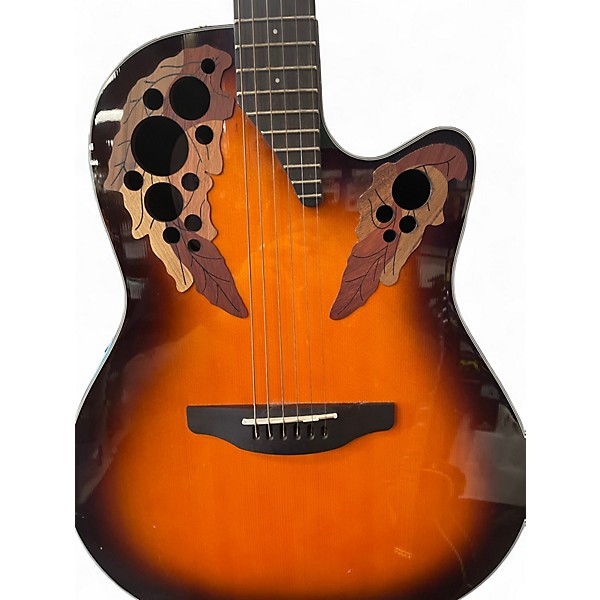 Used Ovation CE44 1 G Orange Acoustic Electric Guitar