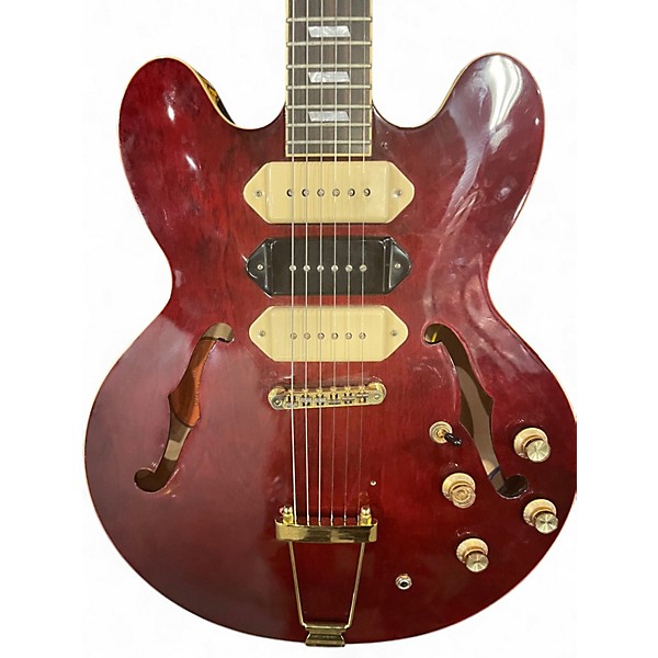 Used Epiphone Riviera Custom P93 Wine Red Hollow Body Electric Guitar