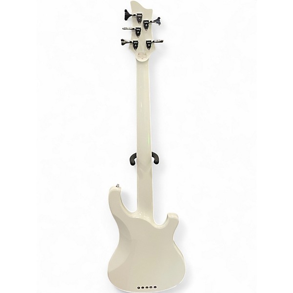 Used Schecter Guitar Research Stargazer Left Handed Bass 5 Alpine White Electric Bass Guitar