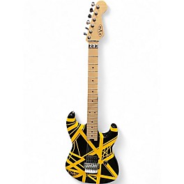 Used EVH Striped Series Black and Yellow Stripes Solid Body Electric Guitar