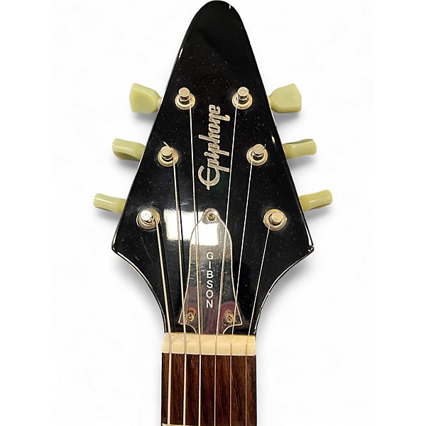 Used 2000 Epiphone Flying V Musician's Friend Special Edition White and Silver Solid Body Electric Guitar