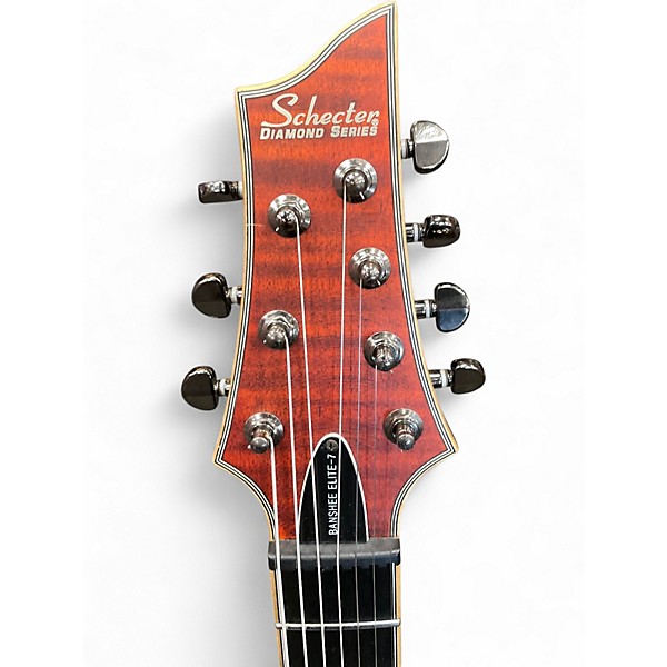 Used Schecter Guitar Research Banshee Elite 7 Cat's Eye Pearl Solid Body Electric Guitar
