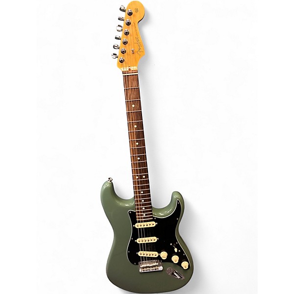 Used 2017 Fender American Professional Stratocaster SSS Green Solid Body Electric Guitar