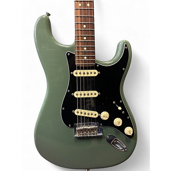 Used 2017 Fender American Professional Stratocaster SSS Green Solid Body Electric Guitar