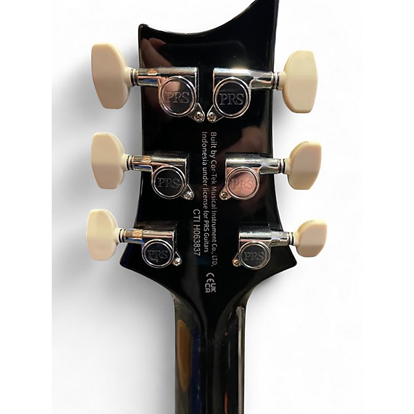 Used PRS SE Custom 24 Quilt Top Teal Black Solid Body Electric Guitar