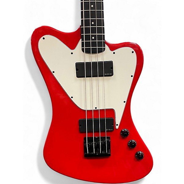 Used Moses Graphite Peace T-Bird Cardinal Red Electric Bass Guitar