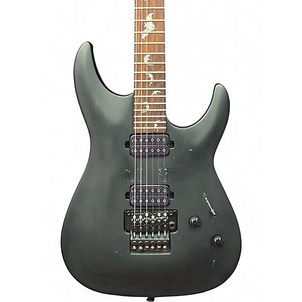 Used Schecter Guitar Research Damien Floyd Rose Satin Black Solid Body Electric Guitar